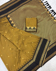 Gold Soft Ikkat Silk Zari Woven Saree with Rudraksham Concept Saree