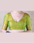 Mehendi Green Soft Banarasi Silk Saree with Meenakari Gold Zari Woven Jaal