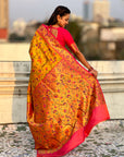 Yellow Soft Brocade Tissue Paithani Silk Zari Woven Saree