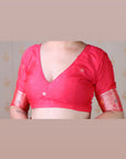 Pink Banarasi Soft Silk Meenakari Jaal Zari Woven Saree
