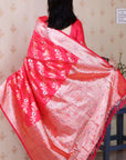 Pink Banarasi Soft Silk Meenakari Jaal Zari Woven Saree