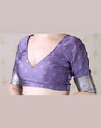 Lavender Banarasi Soft Silk Meenakari Jaal Zari Woven Saree