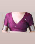 Wine Banarasi Soft Silk Meenakari Jaal Zari Woven Saree