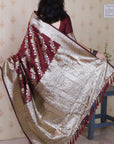 Maroon Banarasi Soft Silk Meenakari Jaal Zari Woven Saree