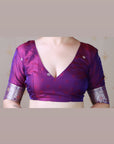Purple Banarasi Soft Silk Meenakari Jaal Zari Woven Saree