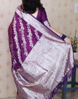 Purple Banarasi Soft Silk Meenakari Jaal Zari Woven Saree
