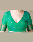 Mehendi Green Soft Banarasi Silk Zig Zag Pattern Meenakari Zari Woven Saree