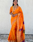 Gold Zari Woven Paithani Silk Saree with Vitthal Rukmini Pallu