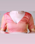 Peach Soft Silk Zari Woven Cow and Tree Pattern Saree