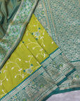Mehendi Green Premium Banarasi Silk Zari Woven Meenakari Floral Jaal Saree