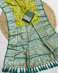 Mehendi Green Premium Banarasi Silk Zari Woven Meenakari Floral Jaal Saree