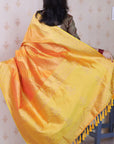 Orange Soft Silk Leheriya Pattern Zari Woven Saree