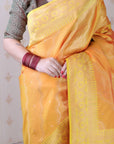 Orange Soft Silk Leheriya Pattern Zari Woven Saree