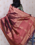 Maroon Soft Silk Leheriya Pattern Zari Woven Saree