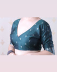 Bottle Green Soft Silk Dual Zari Woven Saree with Birds Border