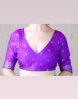 Purple Soft Silk Dual Zari Woven Saree with Birds Border
