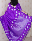 Purple Soft Silk Dual Zari Woven Saree with Birds Border