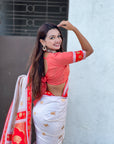 Cream Soft Traditional Silk Saree with Zari Woven Cow Motifs and Pichwai Pallu