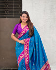 Rama Rajhans Paithani Silk Contrast Zari Woven Saree