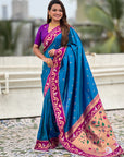 Rama Rajhans Paithani Silk Contrast Zari Woven Saree