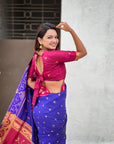 Violet Rajhans Paithani Silk Contrast Zari Woven Saree