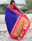 Violet Rajhans Paithani Silk Contrast Zari Woven Saree