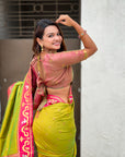 Mehendi Green Rajhans Paithani Silk Contrast Zari Woven Saree