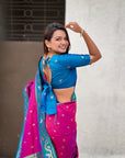 Magenta Rajhans Paithani Silk Contrast Zari Woven Saree