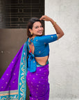 Purple Rajhans Paithani Silk Contrast Zari Woven Saree