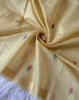 Yellow Premium Soft Muga Cotton Swan Pattern Saree