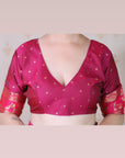 Violet Soft Warli Art Zari Woven Silk Saree with Contrast Border