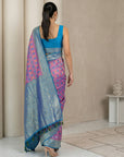 Lavender Soft Ikkat Patola Silk Geometric Ikkat Weaves Saree