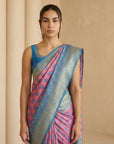 Lavender Soft Ikkat Patola Silk Geometric Ikkat Weaves Saree