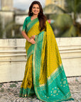 Mehendi Green Ikkat Patola Silk Zari Work Meenakari Saree
