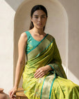 Mehendi Green Soft Traditional Paithani Silk Zari Woven Peacock Pattern Saree