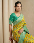 Mehendi Green Soft Ikkat Patola Silk Geometric Ikkat Weaves Saree
