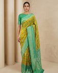 Mehendi Green Soft Ikkat Patola Silk Geometric Ikkat Weaves Saree
