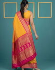 Orange Premium Soft Gadwal Silk Zari Woven Saree