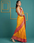 Orange Premium Soft Gadwal Silk Zari Woven Saree