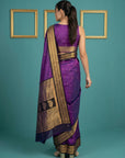 Purple Premium Soft Gadwal Silk Zari Woven Saree