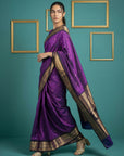 Purple Premium Soft Gadwal Silk Zari Woven Saree