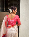 Cream Vitthal Rukmini Contrast Paithani Silk Zari Woven Saree
