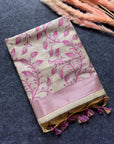 Magenta Premium Soft Matka Cotton with Jamdani Concept Saree
