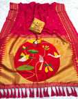 Rani Pink Traditional Gadwal Inspired Paithani Silk Saree