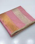 Light Pink Soft Patta Concept Silk Saree with Fancy Lace work