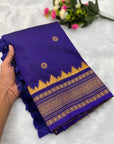 Violet Traditional Gadwal Inspired Paithani Silk Saree