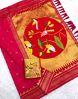 Rani Pink Traditional Gadwal Inspired Paithani Silk Saree