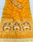 Gold Soft Paithani Silk Saree with Rajhans Pallu
