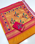 Gold Premium Traditional Maharani Paithani Silk Saree
