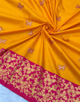 Orange Soft Silk Zari Woven Saree with Butterfly Concept Saree